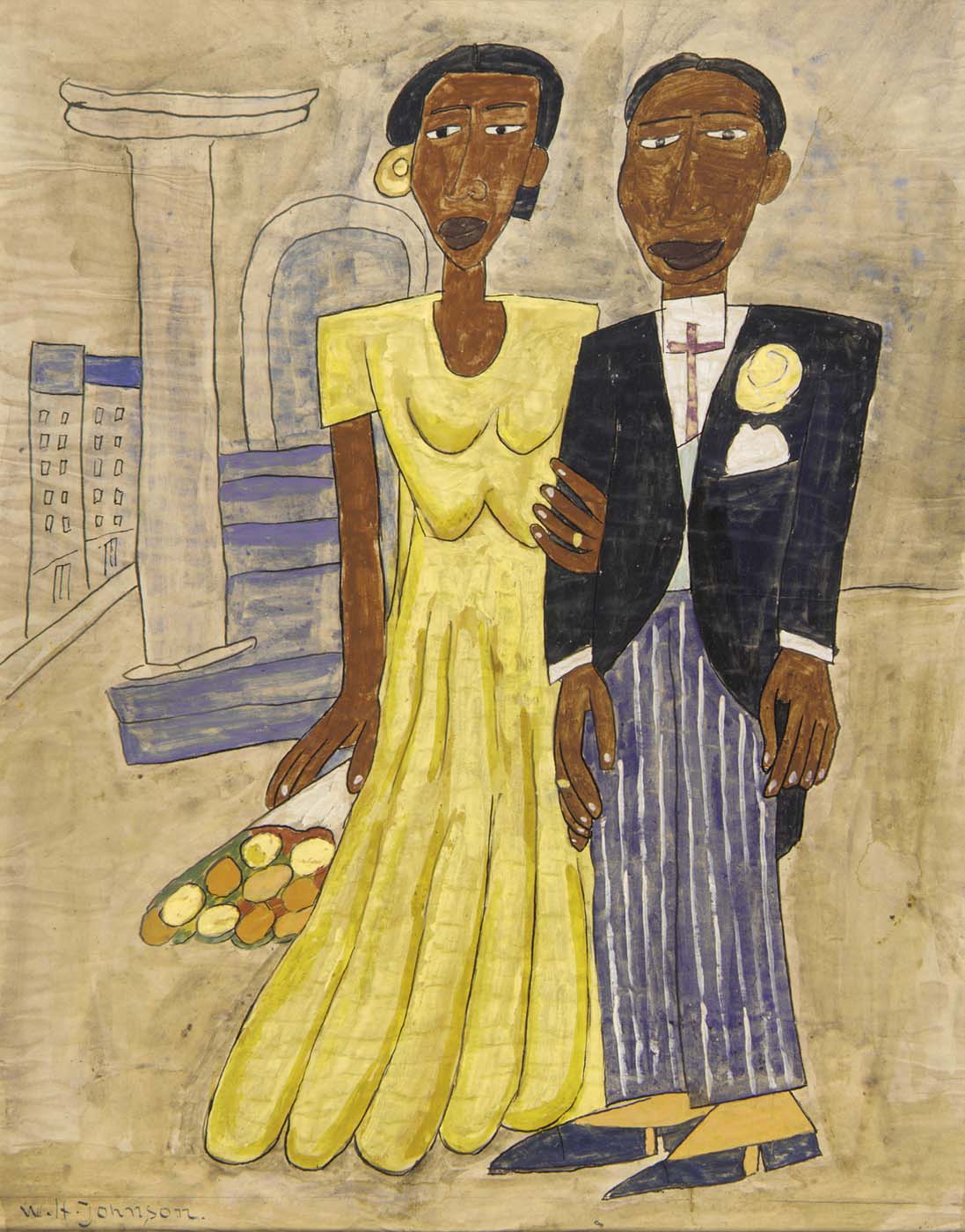 Wedding Couple by William H. Johnson, 1942